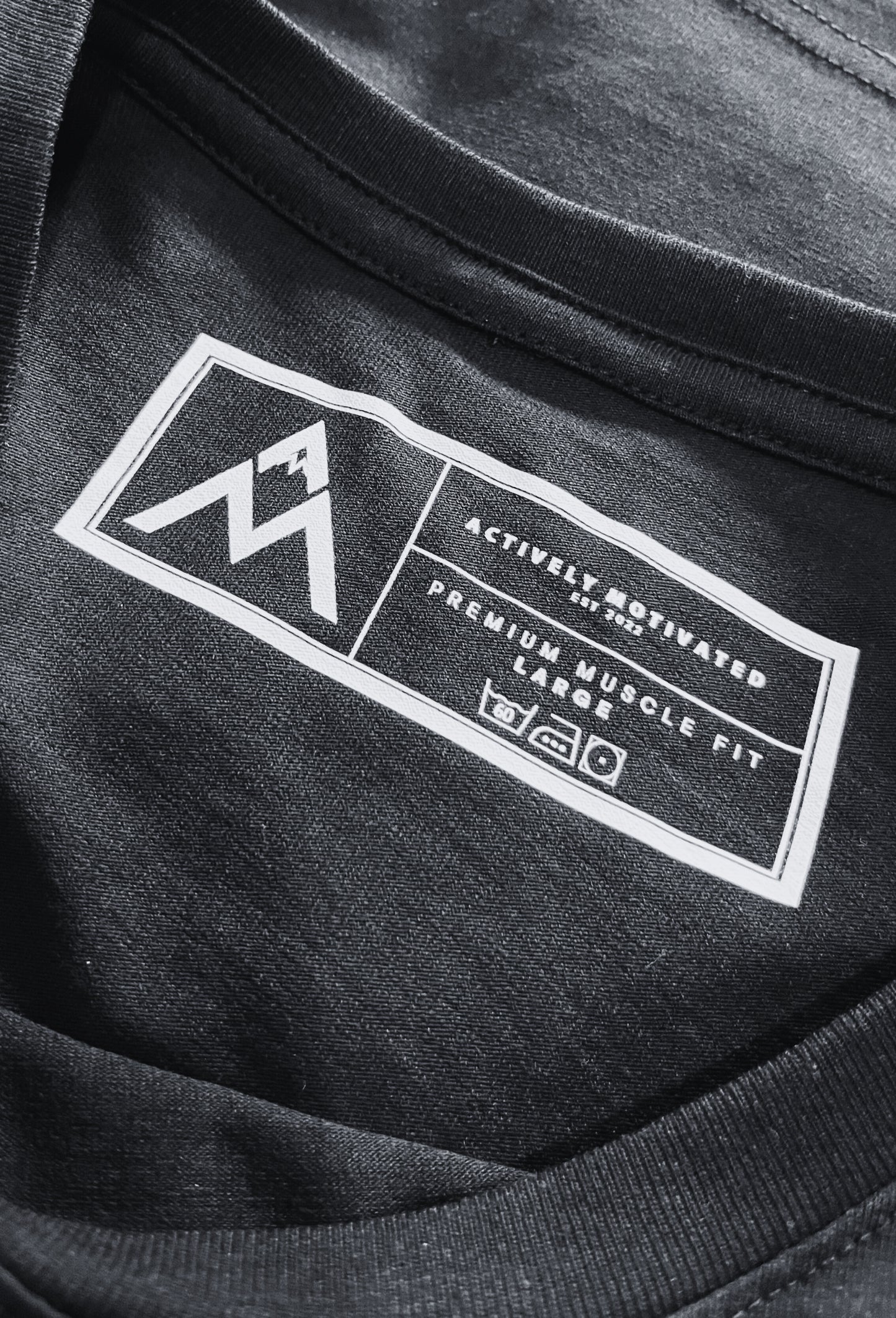 AM Premium Muscle Fit Tee (Embroidered Logo & Printed Label)
