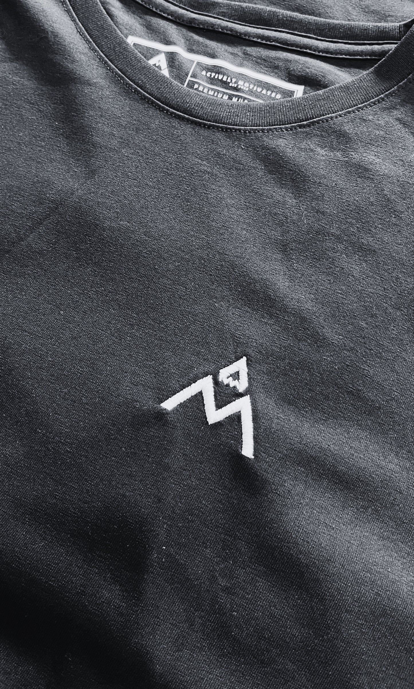 AM Premium Muscle Fit Tee (Embroidered Logo & Printed Label)