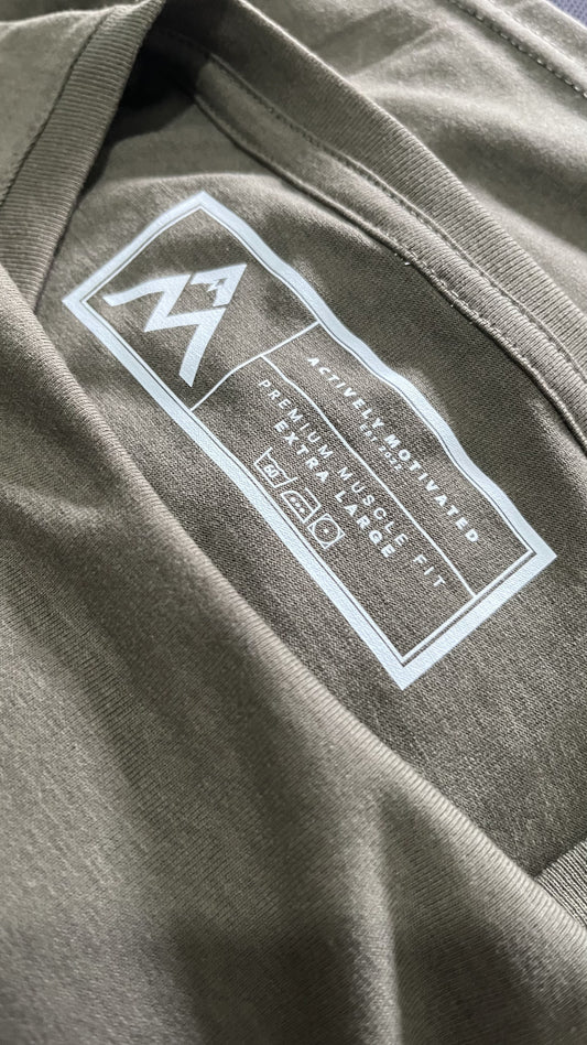 AM Premium Muscle Fit Tee (Embroidered Logo & Printed Label)