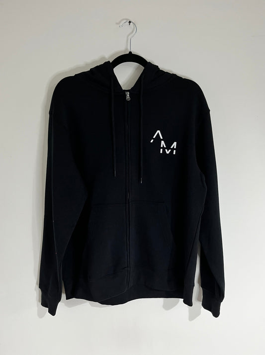 Black Hoodie With Bold Front AM Logo