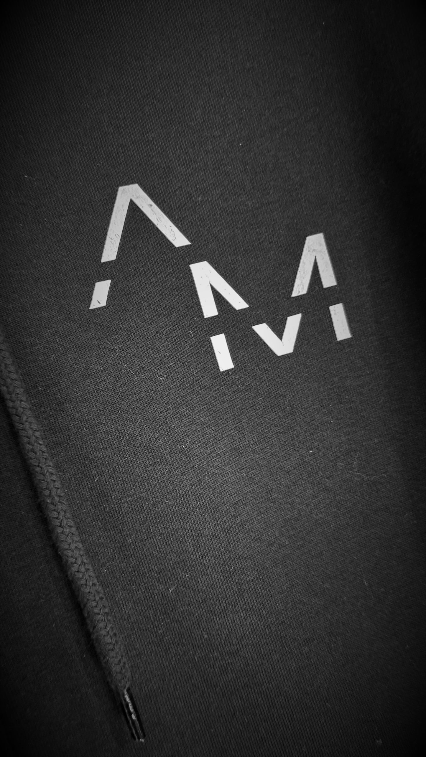 Black Hoodie With Bold Front AM Logo